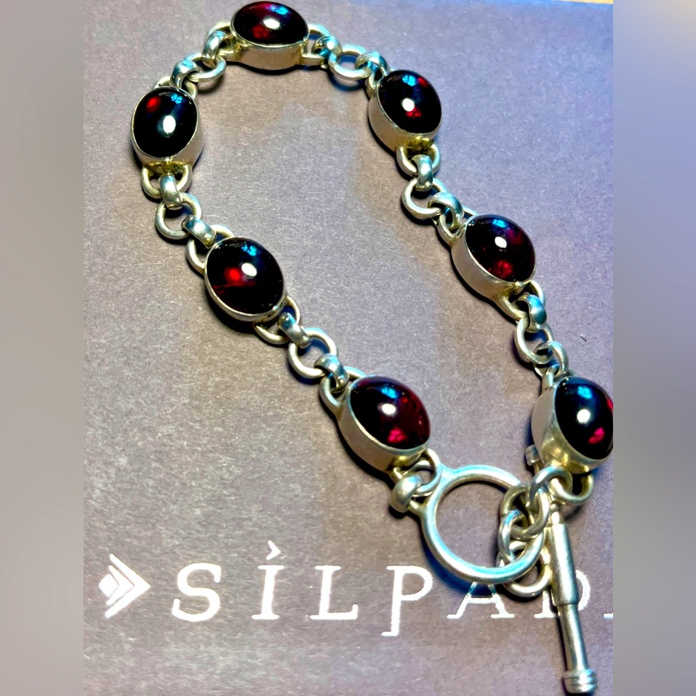 Silpada Silver and Garnet Bracelet